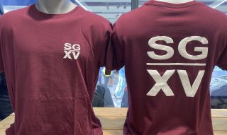 H / Tee shirt SGXV Gros logo dos bordeaux 