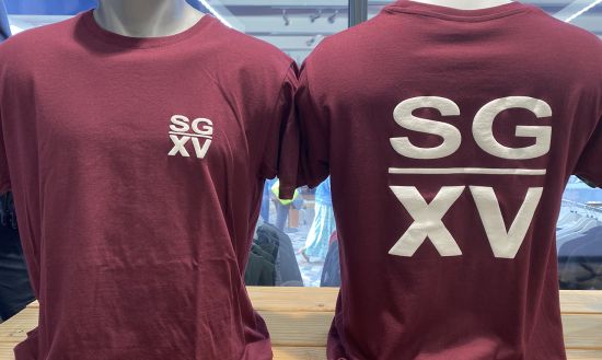 H / Tee shirt SGXV Gros logo dos bordeaux