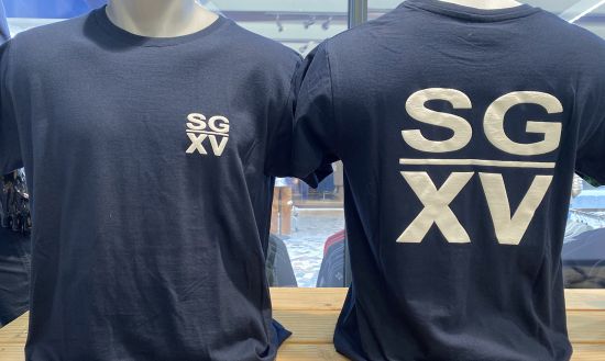 H / Tee shirt  SGXV Gros logo dos marine