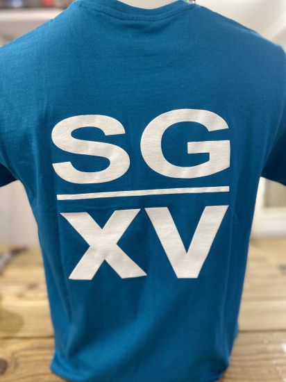 H / Tee shirt  SGXV Gros logo dos diva blue 