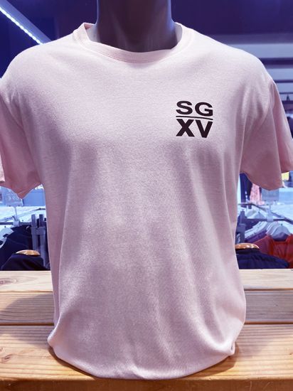 H / Tee shirt SGXV Basic logo poitrine rose pale