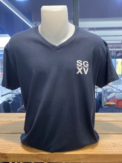 H / Tee shirt SGXV Basic COL V logo poitrine marine