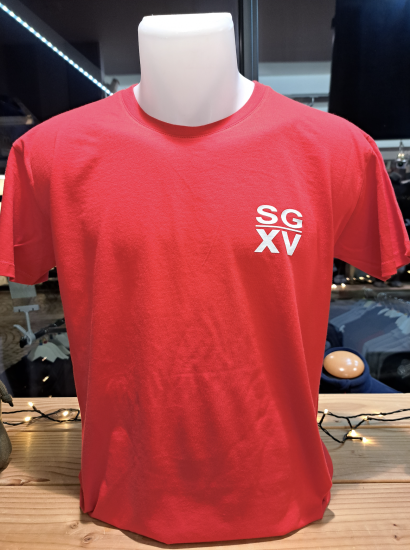  H / Tee shirt SGXV Basic logo poitrine rouge