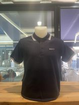 H/Polo Bandes blanches Bleu marin