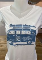 F/ T-shirt COMBI col V blanc