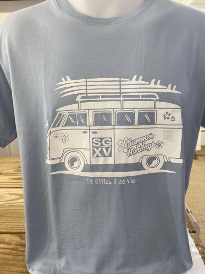 H / Tee shirt SGXV COMBI Bleu ciel