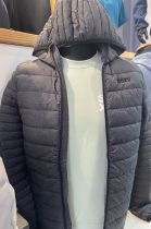 H / Doudoune ML capuche grise