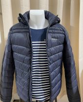 H / Doudoune ML capuche amovible marine foncé 