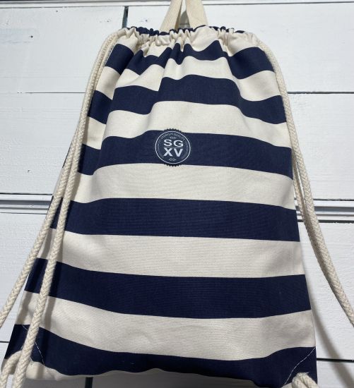 Gymsac NAUTICAL coton rayures cordelettes