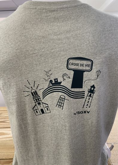 H / Tee shirt SGXV CROIX DE VIOTS Light Heather Green