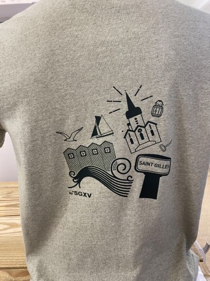 H / Tee shirt SGXV GIRAS Light Heather Green