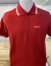 H / Polo Bandes blanches Rouge