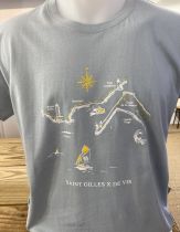 H / Tee shirt LITTORAL COL ROND BLEU GLACIER 