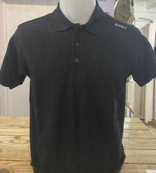 H / Polo Gros Logo dos noir 100% coton