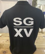 H / Polo Gros Logo dos noir 100% coton