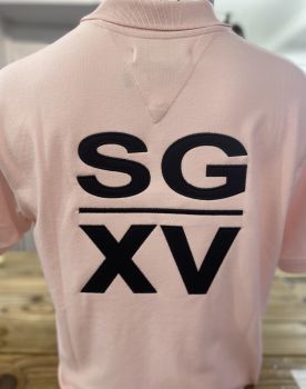 H / Polo Gros Logo dos rose clair 100% coton