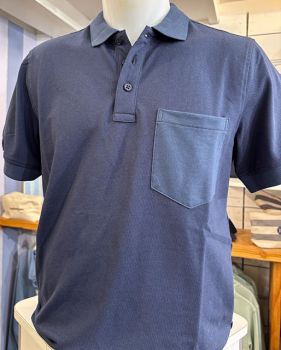 H / Polo piqué Poche Marine