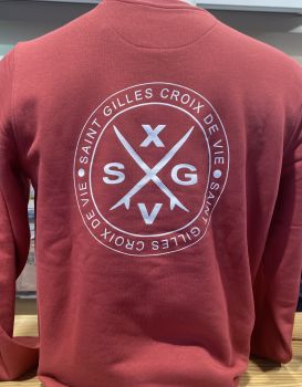 H / Sweat Surfs croisés col rond Terracotta red