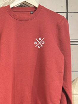 H / Sweat Surfs croisés col rond Terracotta red