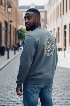 H / Sweat Surfs croisés col rond Deep blue