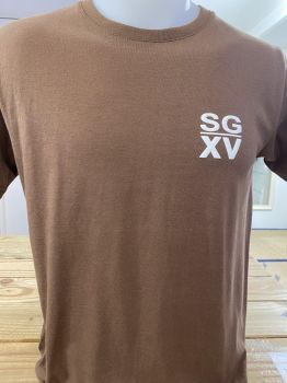 H / Tee shirt SGXV Gros logo dos Chocolate